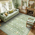 6x9 Area Rugs for Living Room, Washable Large Carpet, Light Green by Lofus