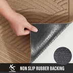 HIYARD Sturdy Front Door Mat, Absorbent Muddy Dirt Resist Welcome Door Mats Outdoor Indoor, Stain and Fade Resistant, Non-Slip Backing Entry Mat Low Profile Doormat for Entryway, 60×36, Beige - Image 3