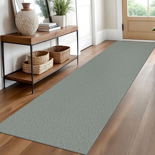 EARTHALL Washable Runner Rug, Non Slip Hallway Runner, 2x10 Ft, Green/Grey by Unknown