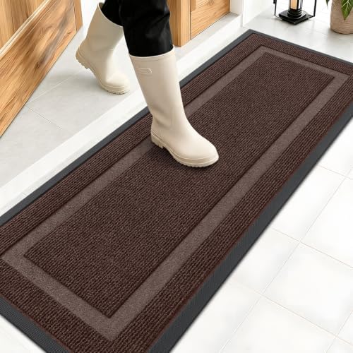 OLANLY Front Door Mat Outside 47x17, All-Season Heavy-Duty Rubber Doormat by OLANLY