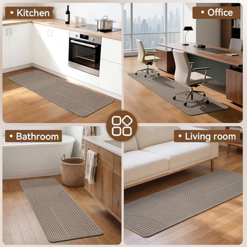 Kitchen Mats for Floor, Kitchen Rugs Non Slip, 17x47 Brown - Image 6