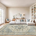 Amada Vintage Washable Area Rug,8'x10',Blue/White by AMADAHOMEFURNISHING