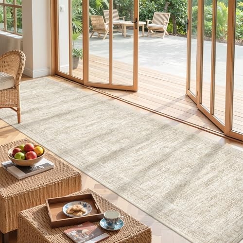 2'6 x 12' Runner Rug Non Slip,Washable Kitchen Rugs,Beige - Image 4