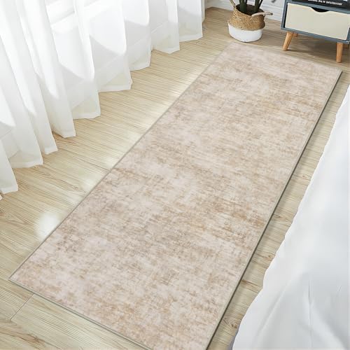 2'6''x8' Runner Rugs Washable Rug: Modern Abstract Hallway Beige Carpet - Image 2