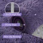 6x9 Large Taro Purple Fluffy Soft Area Rug Non-Slip for Living Room Bedroom - Image 6