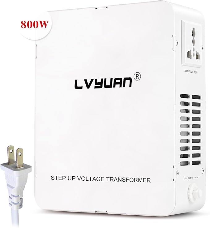LVYUAN 800W Voltage Transformer Step Up/Down Converter, 110V/120V to 220V/240V, 800W Power Capacity, Circuit Breaker Protection