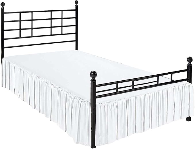 Sleepwell Ruffled Bed Skirt with Split Corner 100% Microfiber Soft,Sheen & Wrinkle Free Bed Skirt Gathered Style Dust Ruffle Bed Skirt with 8 Inch Drop Three Sided Coverage Dust Ruffle