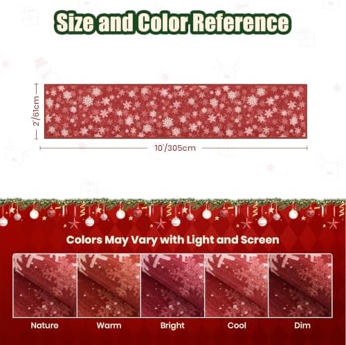 2x10 Christmas Runner Rug for Hallway,Washable Kitchen Rugs,Red - Image 2