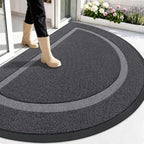 OLANLY Half Circle Front Door Mat Outside 59x34 All-Season Rubber Doormat by OLANLY