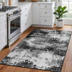 Black Washable Rug 4x6 Entryway Rugs for Living Room Bedroom Carpet - Image 2