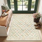 PLHXFR Area Rug Living Room: 3x5 Floral Washable Boho Carpet Beige Multi by PLHXFRSoftAreaRugs