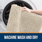 OLANLY Bathroom Runner Rugs 44x24, Extra Soft Absorbent Chenille Bath Rugs - Image 6