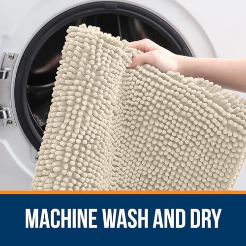 OLANLY Bathroom Runner Rugs 59x20, Extra Soft Absorbent Chenille Bath Rugs - Image 5
