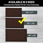 Front Door Mat, Indoor Outdoor Welcome Entryway Doormat, 36x24 Dark Brown - Image 3