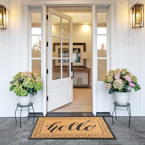 Yimobra Welcome Mats for Front Door 36x24, Heavy Duty Waterproof Outdoor Door Mat Outside Entrance, Non-Slip Low Profile Indoor Entryway Mat for Garage Patio, Yellow - Image 6