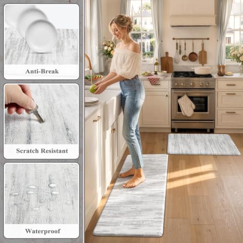 KIMODE Anti Fatigue Kitchen Mats for Floor,Farmhouse Kitchen Rugs Sets of 2 - Image 6