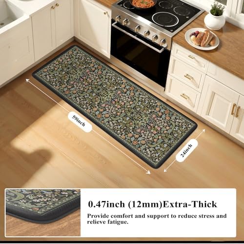 Collive Kitchen Mats Cushioned Anti Fatigue, Black Kitchen Rug Sets - Image 2