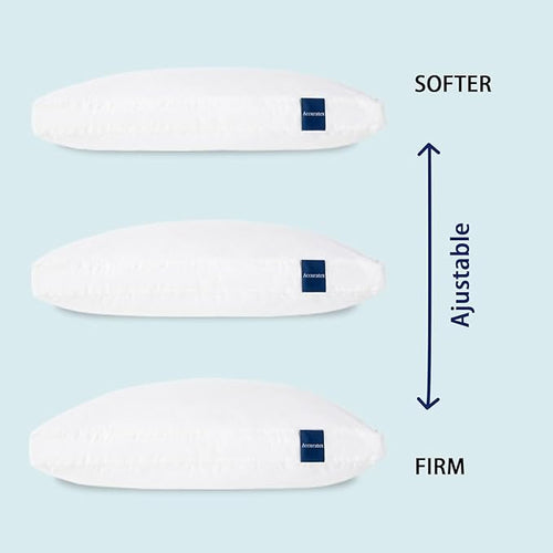 ACCURATEX Hybrid Pillow for Sleeping, Adjustable Shredded Memory Foam Pillow Core with Fluffy Down Alternative Fill Removable Cotton Cover,for Side,Back,Stomach Sleepers,King Size