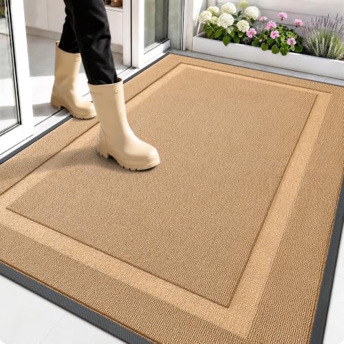 OLANLY Front Door Mat Outside 59x34, All-Season Heavy-Duty Rubber Doormat by OLANLY
