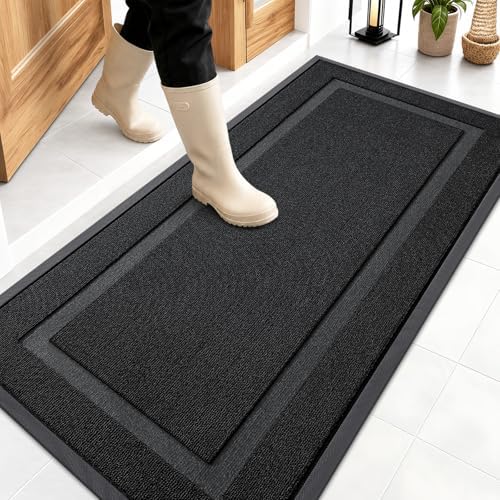 OLANLY Front Door Mat Outside 47x23, All-Season Heavy-Duty Rubber Doormat by OLANLY