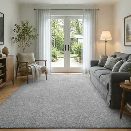 5x7 Grey Area Rug Washable Non-Slip Soft Thin for Living Room Bedroom - Image 4