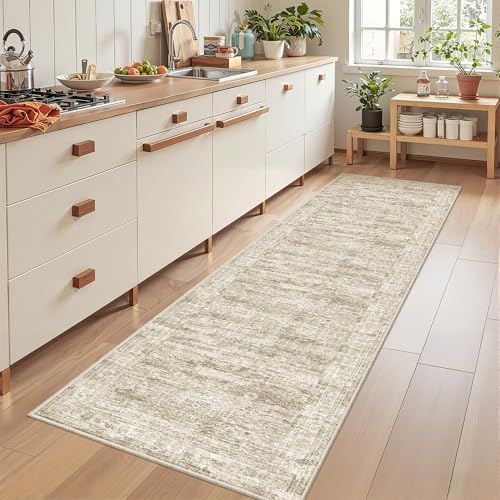 2x8 Runner Rug Non Slip,Washable Hallway Runner Rug,Brown - Image 4