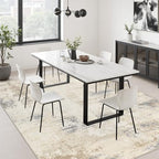 10x14 Area Rug Living Room: Modern Washable Soft Carpet Beige Brown - Image 4