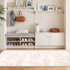 2x6 Runner Rug Non Slip for Entryway, Washable Runners for Kitchen, Soft Thin Hallway Rug for Bedroom, Laundry, Small Stain Resistant Indoor Door Mat(2'x6', Pink/White) - Image 4