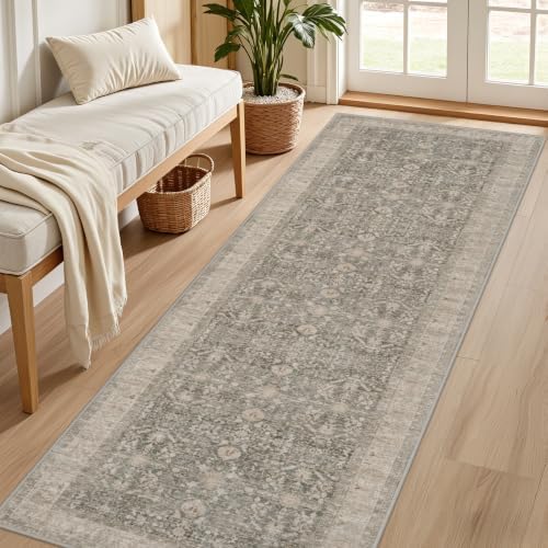 2x6 Hallway Washable Runner Rug:Neutral Kitchen Carpet Warm Taupe - Image 2