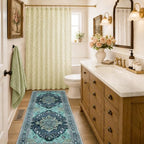 RELEANY Washable Area Rug, Runner 2'x6', Teal - Image 2