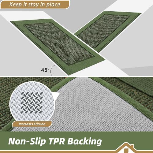 BEQHAUSE Indoor Door Mat 36" x 60", Dirt Trapper Door Mats, Green - Image 4