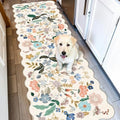2x6 Washable Hallway Runner Rug: Floral Kitchen Rugs with Non-Slip Backing Vintage Low Pile Entryway Carpet for Living Room Bedroom Ultra Soft Water Resisitant Floor Mat for Bathroom Laudry(2x6,Cream) by HYHAOYUNLAI