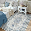 RELEANY Washable Area Rug, 3'x4', Blue/White/Gray by RELEANY