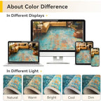 RELEANY Washable Square 8'x8' Area Rug for Living Room Teal Multi - Image 7
