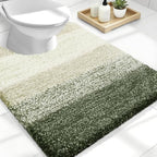 OLANLY Luxury Toilet Rugs U-Shaped 24x20, Soft Absorbent Microfiber Mat by OLANLY