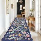 3x10 Long Hallway Runner Rug: Washable Wide 10ft Floral Low-Pile Carpet for Entryway Kitchen Non Slip Soft Living Room Bedroom Floor Mat Cute Area Rugs for Nursery Farmhouse Home Decor(3x10/Purple) - Image 4