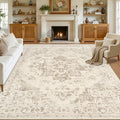 Area Rugs 9x12 Living Room: Bedroom Washable Carpet Beige/Ivory by Luxturiy