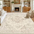 8x10 Area Rugs Living Room: Bedroom Washable Carpet Beige/Ivory by Luxturiy