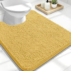 OLANLY Toilet Rugs U-Shaped 24x20, Soft Absorbent Chenille Contour Rugs by OLANLY