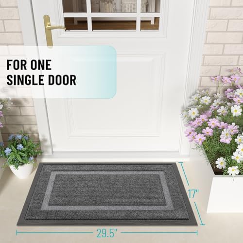OLANLY Front Door Mat Outside 29.5x17, All-Season Heavy-Duty Rubber Doormat - Image 2