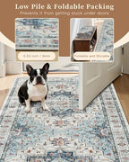 Madane Hallway Runner Rug 3x20 Washable Kitchen Runners 20ft, Blue - Image 6