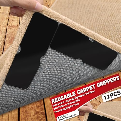 Reusable Rug Tape Grippers, Carpet Tape No Damaging for Hardwood Floors 8Pc by UrdarBrunnr