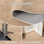 2x3 Beige Solid Area Rug Washable Non-Slip Soft for Entryway Front Door - Image 5