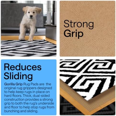 GORILLA GRIP® Slip Resistant Rug Pads for Hardwood Floor, 10x14 Gray - Image 3