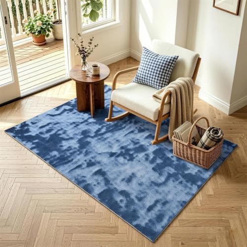 3x5 Tie-dye Dark Teal Area Rug Washable Non-Slip Soft for Bedroom Kitchen - Image 3