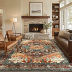 Yamaziot 6x9 Large Area Rug, Non-Slip Washable Boho Living Room Rug by Yamaziot