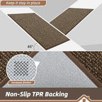BEQHAUSE Dirt Trapper Door Mat 32" x 72", Non-Slip Washable Doormats, Brown - Image 6