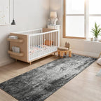 2.6x8 Black Rug Runners for Hallways Kitchen Runner Rug Non Slip Washable Black Long Runner Rugs with Rubber Backing Soft Abstract Carpet Runner for Bedroom, Kitchen, Bathroom, Entryway - Image 4