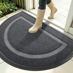 OLANLY Half Circle Front Door Mat Outside 35x23 All-Season Rubber Doormat by OLANLY