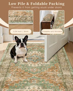 Madane Washable Hallway Runner Rug 2x8 Kitchen Runners, Brick/Brown/Green - Image 6